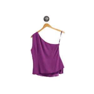 NWT White House Black Market Purple One Shoulder Blouse